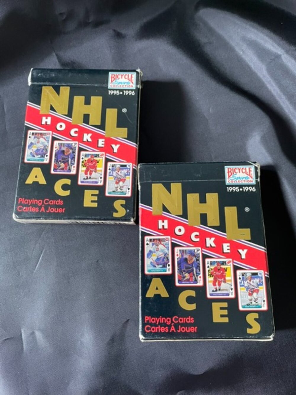 NHL Hockey Aces Playing Card Deck Bicycle 1995-96,  2 Pack  - 52 card packs